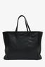 Bottega Veneta Black Leather Intrecciato/Snake Embossed Tote
