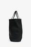 Bottega Veneta Black Leather Intrecciato/Snake Embossed Tote