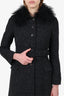 Miu Miu Charcoal Wool Coat With Belt Size 40