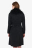 Miu Miu Charcoal Wool Coat With Belt Size 40
