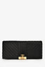 Pre-Loved Chanel™ 2019 Black Silk Pleated CC Flip Lock Clutch