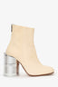 MM6 Maison Margiela Cream Leather Can Heel Size 38