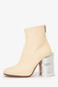MM6 Maison Margiela Cream Leather Can Heel Size 38