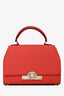 Moynat Red Leather Nano 'Réjane' Top Handle Crossbody