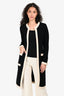 Pre-Loved Chanel™ 2004 Black/Cream Cashmere Long Open Cardigan Size 36