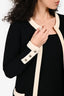 Pre-Loved Chanel™ 2004 Black/Cream Cashmere Long Open Cardigan Size 36