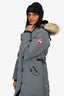 Canada Goose Grey Down Puffer 'Kensighton' Jacket Size S