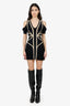 Alexander McQueen Black/Beige British Flag Pleated Detail Dress Size XS