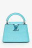 Louis Vuitton Blue Metallic Python Leather Mini Capucines with Strap