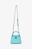 Louis Vuitton Blue Metallic Python Leather Mini Capucines with Strap