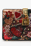Dolce & Gabbana Black/Red Embroidered Snake Hearts Sequin Crystals Box With Strap