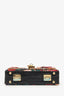 Dolce & Gabbana Black/Red Embroidered Snake Hearts Sequin Crystals Box With Strap