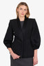 Alexander McQueen Black Wool/Silk Puff Sleeve Blazer Size 44