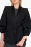 Alexander McQueen Black Wool/Silk Puff Sleeve Blazer Size 44