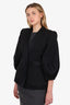 Alexander McQueen Black Wool/Silk Puff Sleeve Blazer Size 44