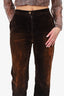 Pre-Loved Chanel™ Brown Velvet Straight Leg Pants Size 38