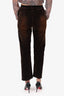 Pre-Loved Chanel™ Brown Velvet Straight Leg Pants Size 38