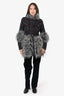 Pre-Loved Chanel™ 2010 Black/Red Tweed Faux Fur Long Jacket Size 36