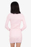 Pre-Loved Chanel™ 24S Pink Stretch Knitted Polo Dress Size 34