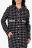 Pre-Loved Chanel™ 24S Black/Pink Tweed Coat With Hood Size 42