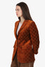 Gucci Brown GG Embroidered Velvet Blazer Size 40