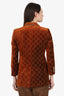 Gucci Brown GG Embroidered Velvet Blazer Size 40