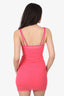 Balmain Hot Pink Mesh Two-Piece Slip Dress Size S
