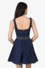 Dolce & Gabbana Blue Denim Logo Corset Mini Dress Size 40