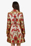Dolce & Gabbana Gold/Red Metallic Floral Brocade Cape Coat Jacket Size 40