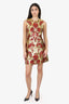Dolce & Gabbana Gold/Red Metallic Floral Brocade Mini Dress Size 42