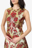 Dolce & Gabbana Gold/Red Metallic Floral Brocade Mini Dress Size 42