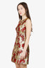 Dolce & Gabbana Gold/Red Metallic Floral Brocade Mini Dress Size 42