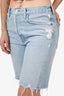 Agolde Light Blue Distressed Denim 'IRA' Shorts Size 27