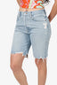 Agolde Light Blue Distressed Denim 'IRA' Shorts Size 27