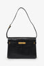Saint Laurent Black Croc Embossed Manhattan Shoulder Bag