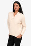 Acne Studios Cream Wool Ribbed V-Neck Sweater Size XS