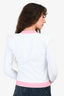 L'Agence Pink/White Gold Buttoned Shoulder Padded Cardigan Size S