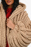 MUMS Tan Cable Knit Cardigan Jacket One Size