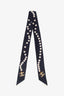 Pre-Loved Chanel™ Navy Silk Pearl Print Twilly