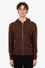 Hermès 24AW Brown Cashmere Chaine d'Ancre Knit Zip-Up Sweater Size M Mens