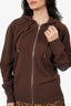 Hermès 24AW Brown Cashmere Chaine d'Ancre Knit Zip-Up Sweater Size M Mens