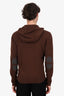 Hermès 24AW Brown Cashmere Chaine d'Ancre Knit Zip-Up Sweater Size M Mens