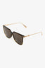 Christian Dior Brown Tortoise/Gold Tone Oversized Logo Sunglasses