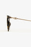 Christian Dior Brown Tortoise/Gold Tone Oversized Logo Sunglasses