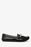 Miu Miu Black Patent Leather Embellished Loafers Size 37