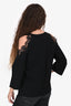 Stella McCartney Black Shoulder Cut-Out Lace Detail Top Size 38