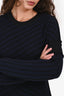 MM6 Maison Margiela Navy/Black Wool Striped Midi Dress Size XS
