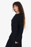 MM6 Maison Margiela Navy/Black Wool Striped Midi Dress Size XS