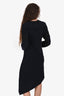 MM6 Maison Margiela Navy/Black Wool Striped Midi Dress Size XS