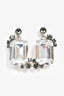 Christian Dior Silver Tone Crystal Drop Earrings
